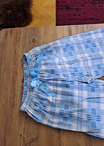 Mavi Pamuklu Midi PAMUKLU KAPRİ PIJAMA ALT - Görsel 2