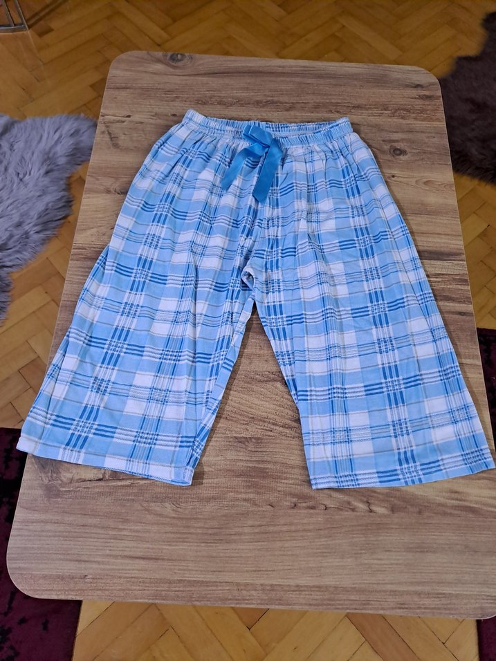 Mavi Pamuklu Midi PAMUKLU KAPRİ PIJAMA ALT - Görsel 4