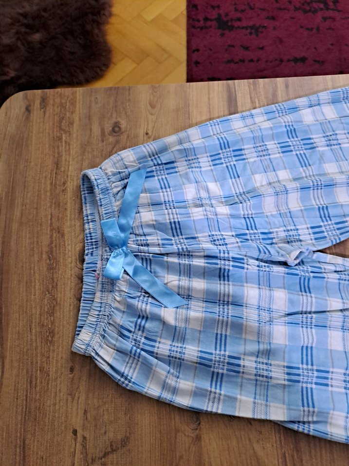 Mavi Pamuklu Midi PAMUKLU KAPRİ PIJAMA ALT - Görsel 2