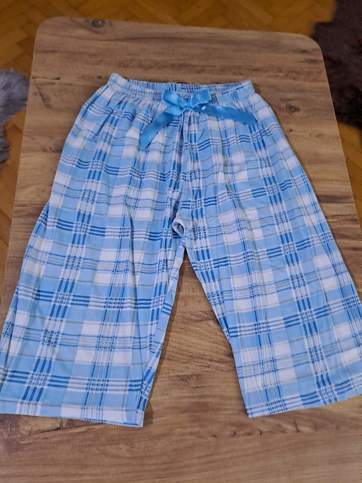 Mavi Pamuklu Midi PAMUKLU KAPRİ PIJAMA ALT - Görsel 3