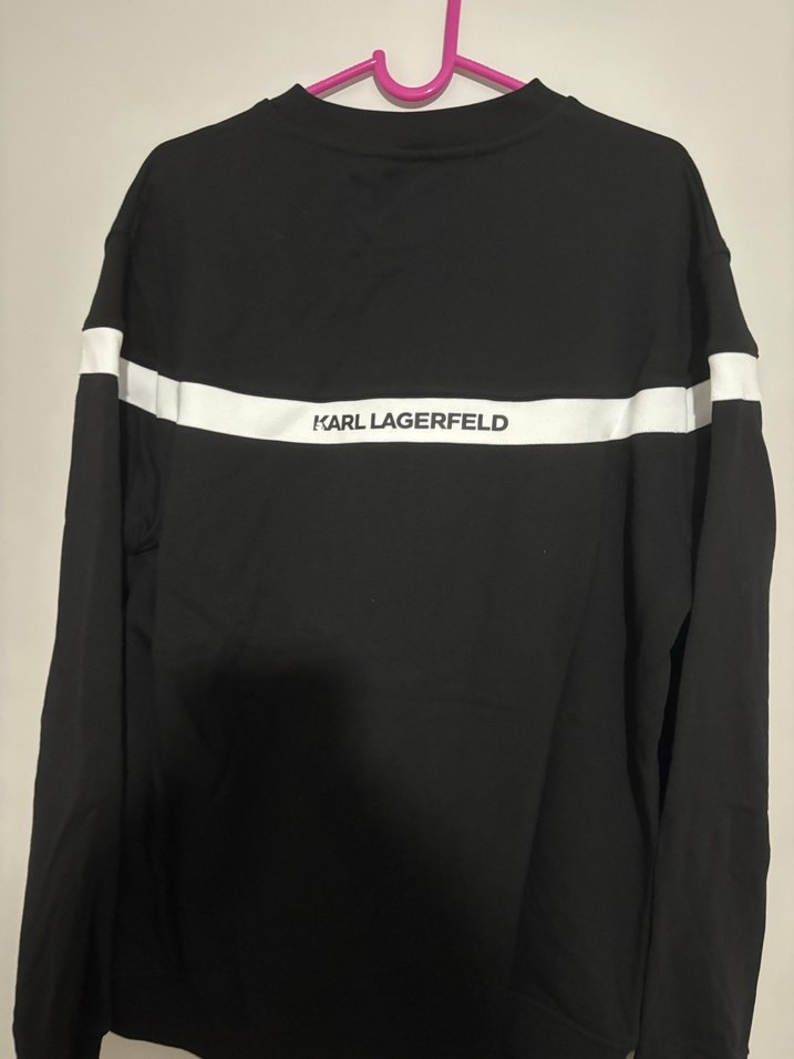 Siyah Karl Sweatshirt, Uzun Kollu, Fermuarlı - Görsel 2