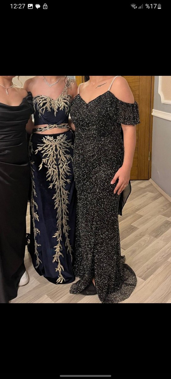 Siyah Drapeli Straplez Uzun Abiye Elbise - Görsel 3