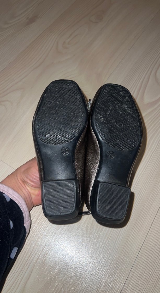 Kız Çocuk Gri Yılan Desenli Tokalı Babet - Görsel 2