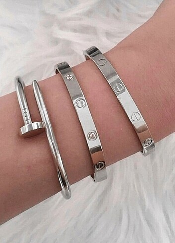3lü gümüş cartier set