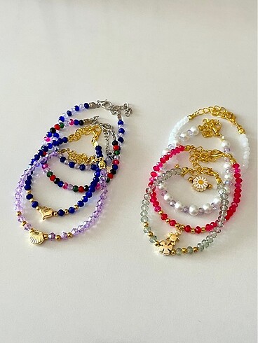 8 adet boncuk bileklik set