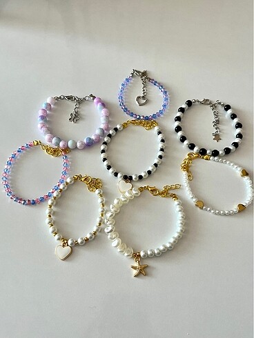 8 adet boncuk bileklik set