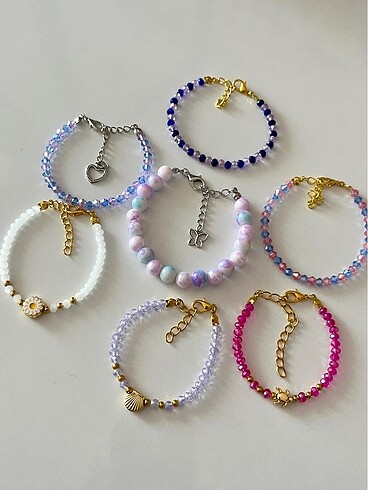 7 adet boncuk bileklik set