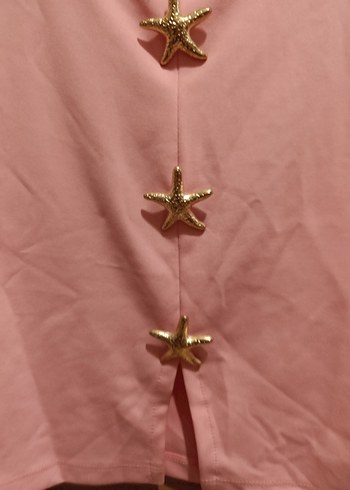 Diğer Düğmeli Pembe Mini Kadın üst
