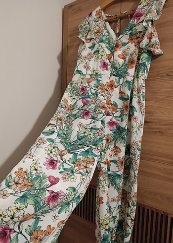 Çiçek Desenli Bohem Uzun Tulum - Görsel 2