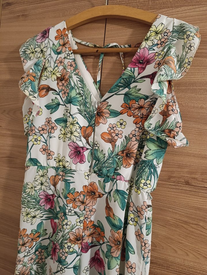 Çiçek Desenli Bohem Uzun Tulum - Görsel 3