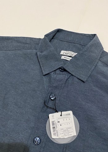 Erkek Lacivert Kısa Kollu Denim Gömlek - Görsel 3