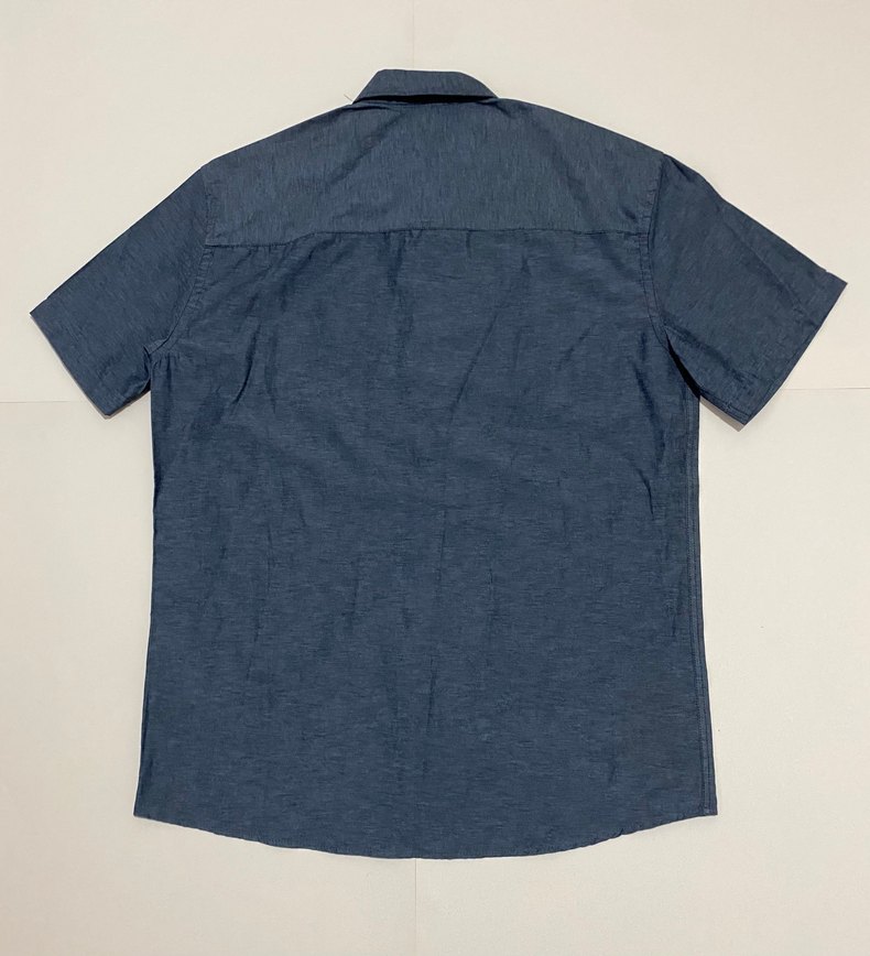 Erkek Lacivert Kısa Kollu Denim Gömlek - Görsel 5