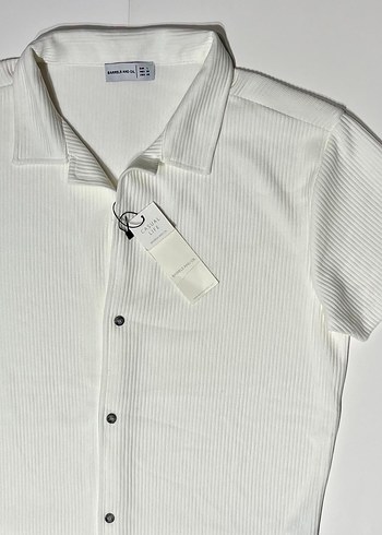 Erkek  Beyaz Kısa Kollu Gömlek - Görsel 3