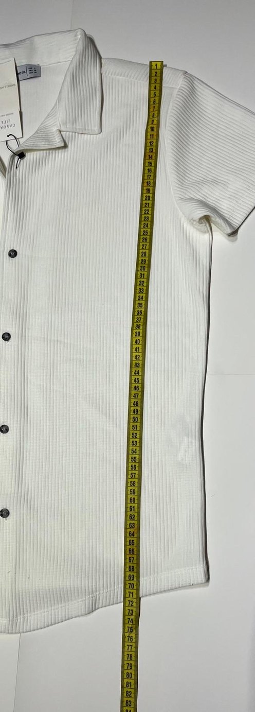 Erkek  Beyaz Kısa Kollu Gömlek - Görsel 5