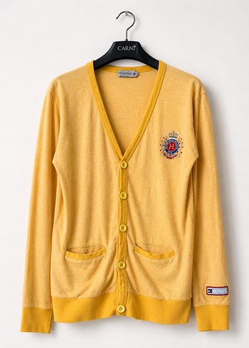Tommy Hilfiger Hardal Sarisi V Yaka Vintage Hirka