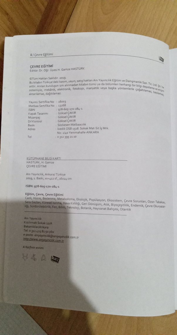 Çevre Eğitimi Kitabı - Gamze Hastürk Anı - Görsel 2