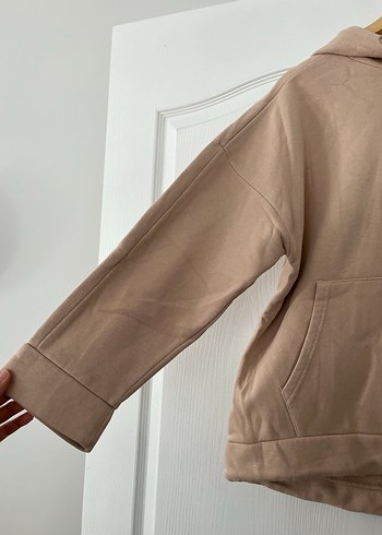 Addax Bej Kapüşonlu Rahat Kesim Sweatshirt
