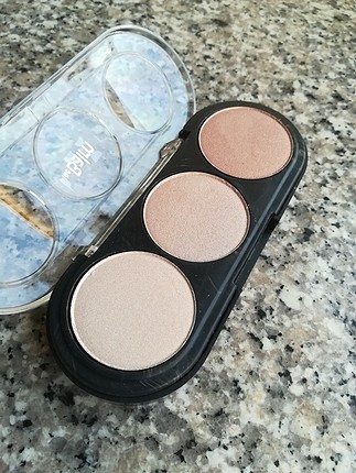 üçlü highlighter bronzer paleti