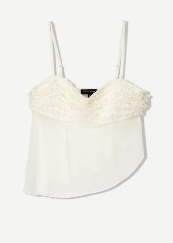 l Beden Bershka Mikro Fırfırlı Askılı Tül Top
