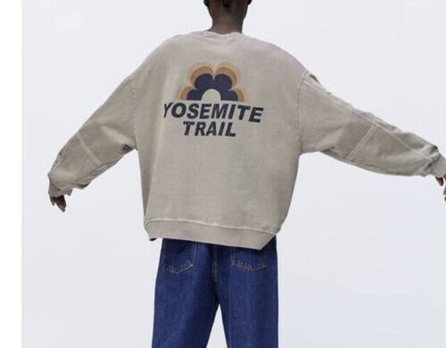 Yosemite Oversize Gri Sweatshirt