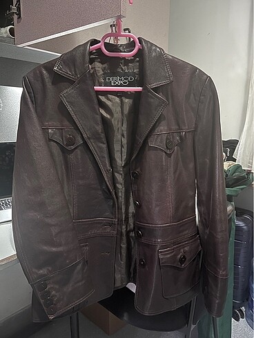 Derimod Vintage Bordo Gerçek Deri Ceket