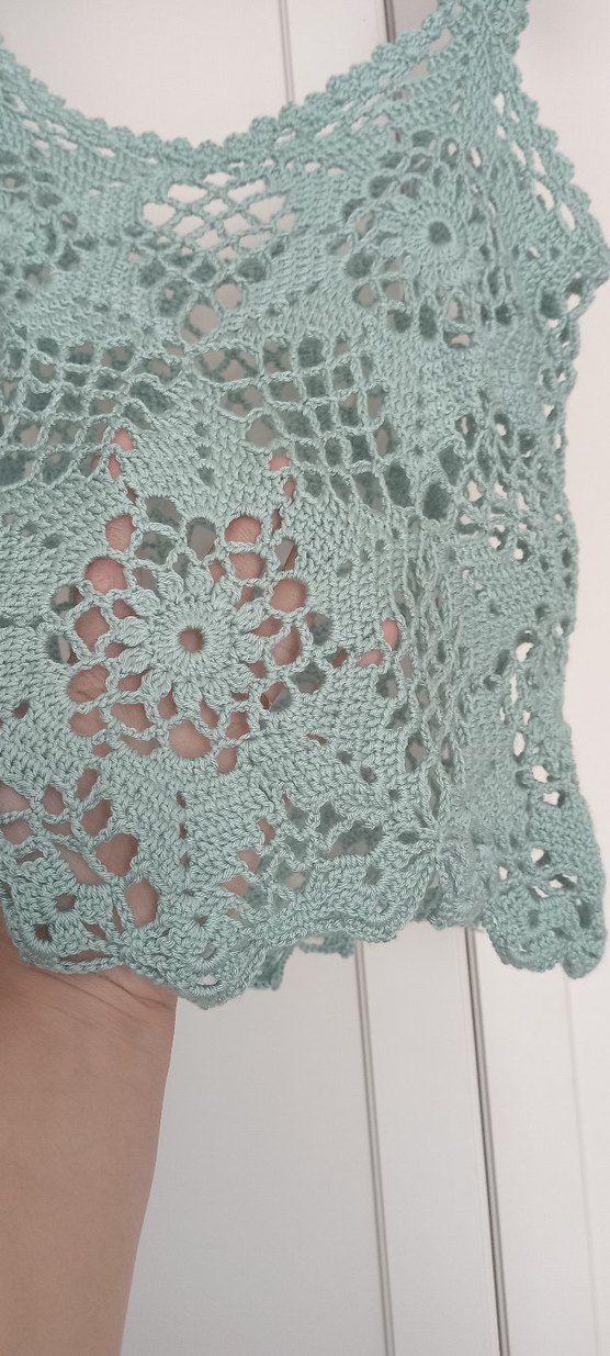 Turkuaz Nakışlı Bohem Kadın Crop Top - Görsel 3