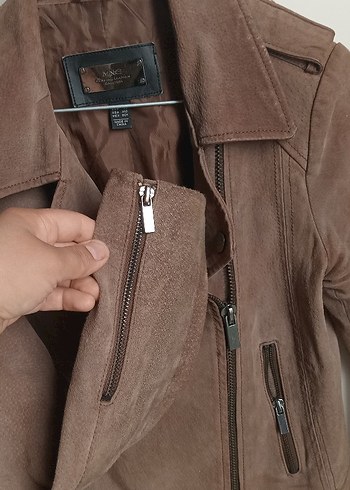 Kahverengi Süet Kadın Deri Ceket - Görsel 4