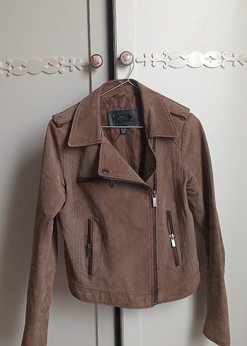 Kahverengi Süet Kadın Deri Ceket - Görsel 2
