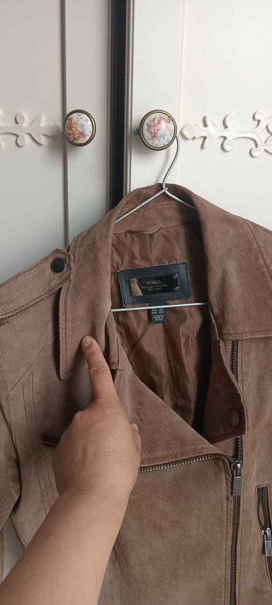 Kahverengi Süet Kadın Deri Ceket - Görsel 3