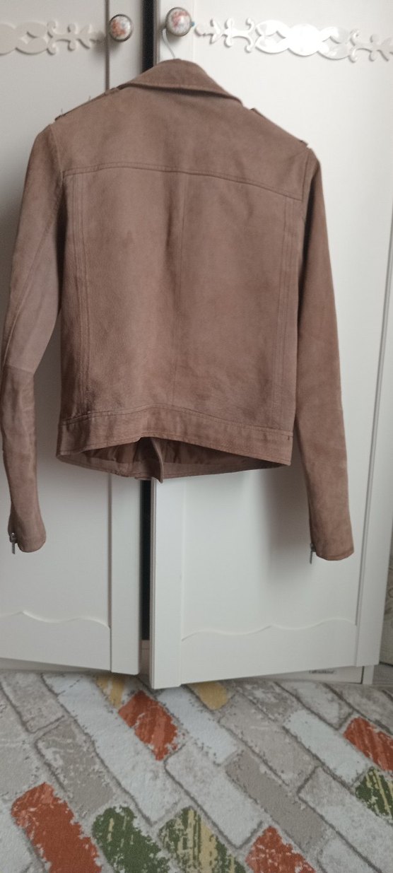 Kahverengi Süet Kadın Deri Ceket - Görsel 5