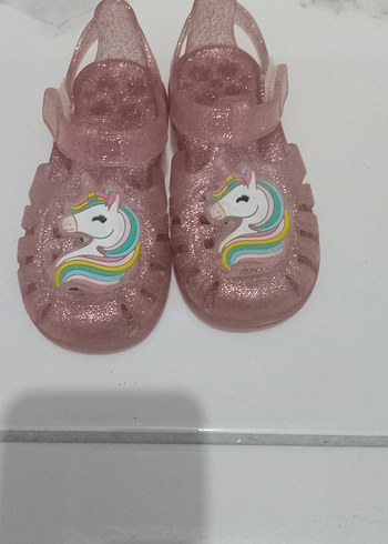 Kız Çocuk Pembe Unicorn Desenli Sandalet - Görsel 2