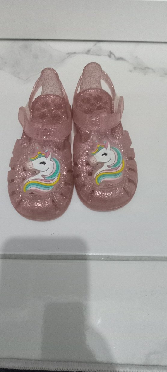 Kız Çocuk Pembe Unicorn Desenli Sandalet - Görsel 2