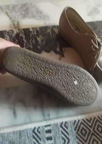 38 Beden Bej Deri Dolgu Topuk Kadın Klasik Ayakkabı