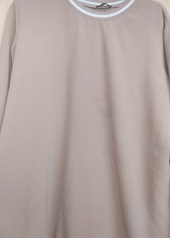 Bej Uzun Kollu Salaş Kadın Tunik - Görsel 3