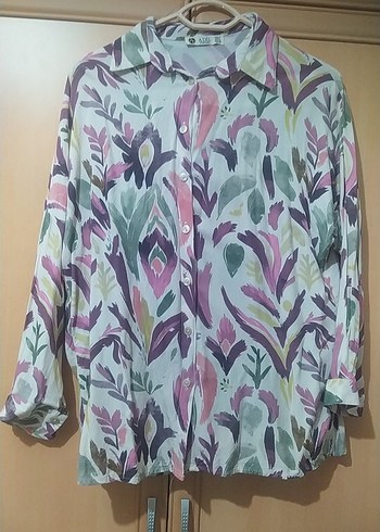 Renkli Desenli Bohem Uzun Kollu Gömlek - Görsel 2