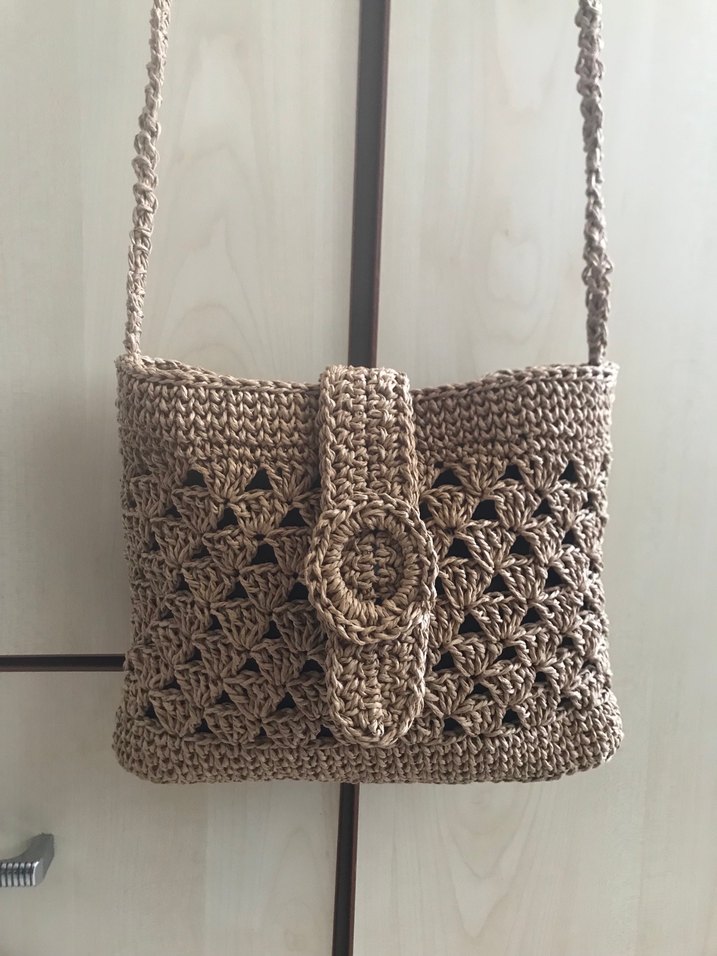 Bej Dantel Detaylı Örgü Kadın Çanta - Görsel 2