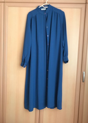 Kadın Uzun Mavi Düğmeli Tunik - Görsel 2