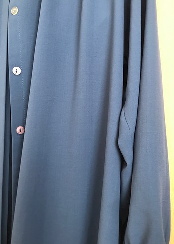 Kadın Uzun Mavi Düğmeli Tunik - Görsel 4
