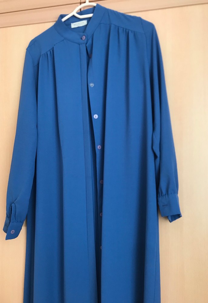 Kadın Uzun Mavi Düğmeli Tunik - Görsel 3