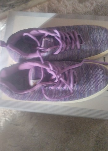 Mor Bağcıklı Stiletto Topuklu Kadın Spor Ayakkabı - Görsel 3