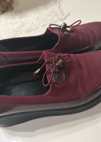 Bordo Dolgu Topuklu Günlük Kadın Ayakkabı - Görsel 3