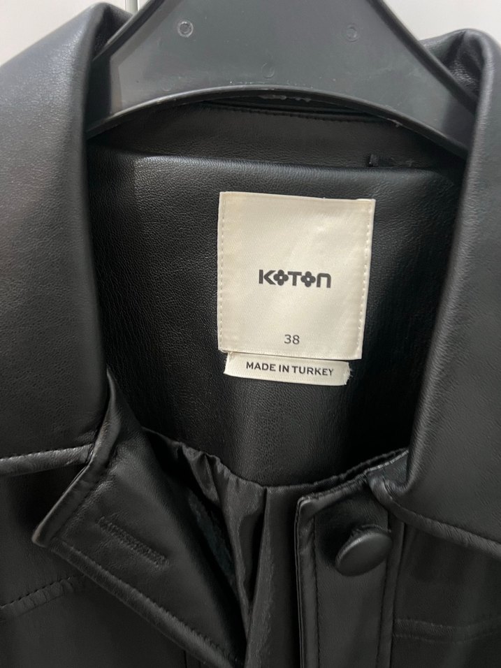 Siyah Kemerli Kadın Deri Ceket - Görsel 2