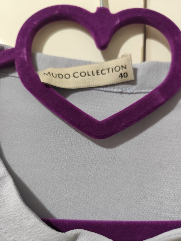 Gri Uzun Kollu Düğmeli Salaş Kadın Gömlek - Görsel 3