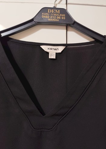 Siyah V Yaka Uzun Kollu Kadın Bluz - Görsel 2