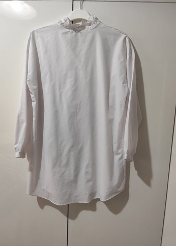 Beyaz Keten Fırfırlı Bohem Kadın Gömlek - Görsel 6