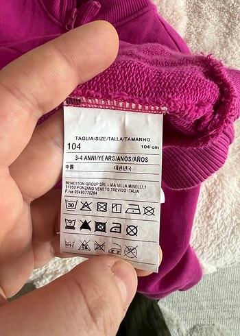 Kız Çocuk Parlak Pembe Fermuarlı Sweatshirt - Görsel 3