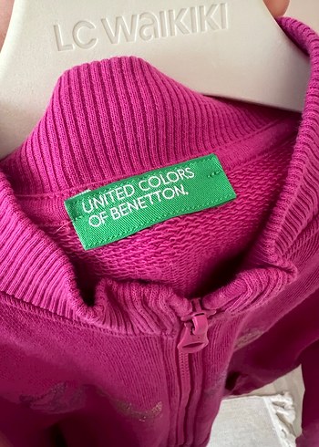 Kız Çocuk Parlak Pembe Fermuarlı Sweatshirt - Görsel 2