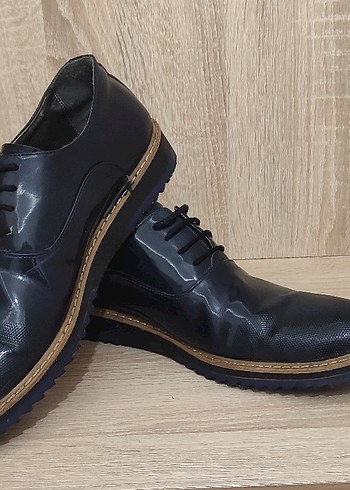 Parlak Mavi Erkek Klasik Ofis Ayakkabısı