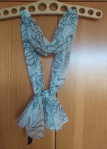 Bohem Gri Beyaz Desenli Kadın Fular
