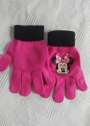 Pembe Minnie Nakışlı Kız Eldiveni - Görsel 2